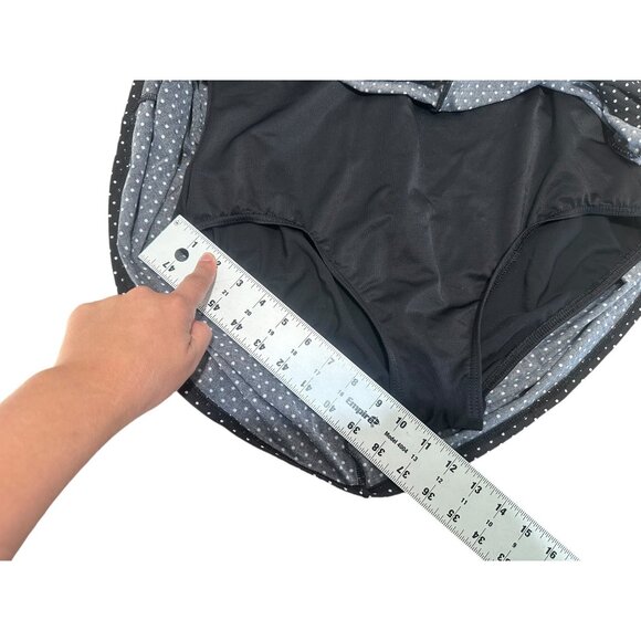 Miraclesuit Pinpoint Polka Dot One Piece Dress Swimsuit DD-Cup Women 10 Black - Picture 9 of 16